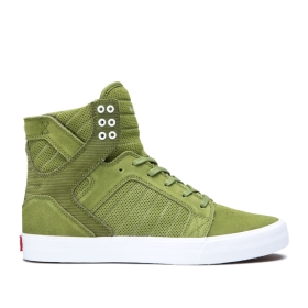 Supra Mens SKYTOP High Top Shoes Moss/white | US-14138